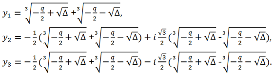 1 real root and two complex conjugates