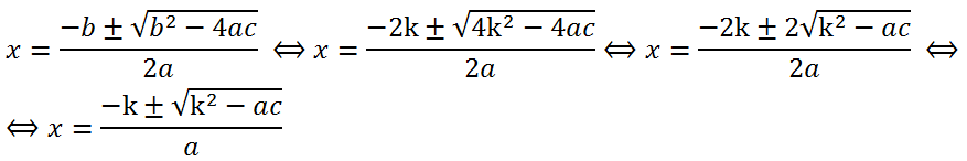 the roots of a quadratic equation if b is even