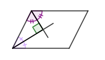 Angle between bisectors in a parallelogram