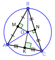 The center of the circumscribed circle