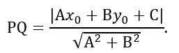 Formula for the distance from a point to a line