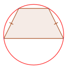 A circle circumscribed around an isosceles trapezoid