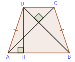 The height is equal to half the sum of the bases<
