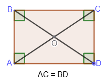 The diagonals of a rectangle are equal