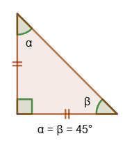 Acute angles of an isosceles rectangular triangle