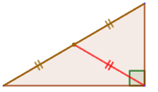 Median is equal to half the hypotenuse