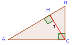 Projections of the legs on the hypotenuse