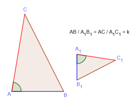 The second sign of similarity of triangles