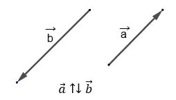 Oppositely directed vectors